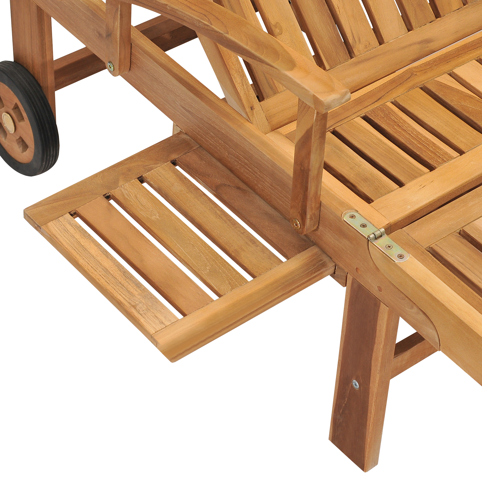 vidaXL Sun Lounger with Table Solid Teak Wood-15