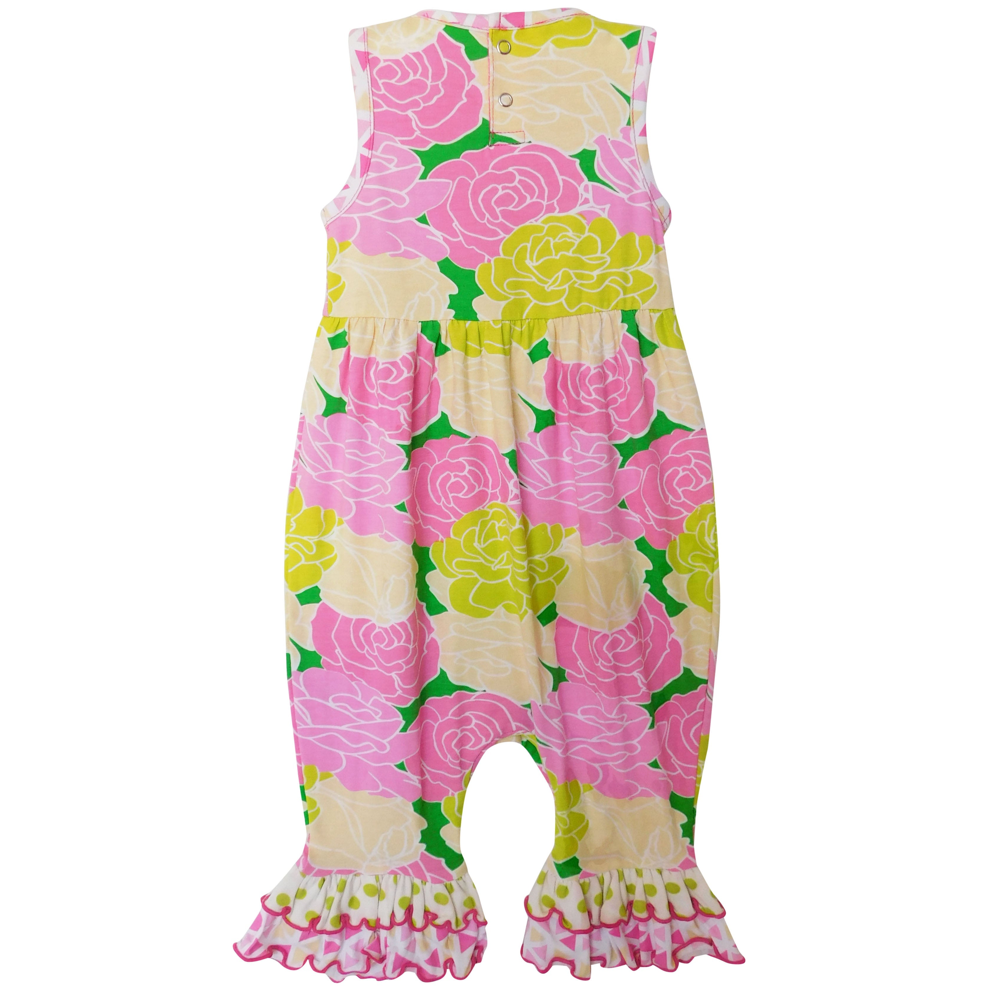 AnnLoren Boutique Spring Easter Floral Baby Girls Ruffle Romper-6