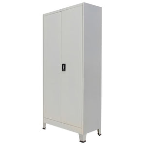 vidaXL Office Cabinet File Cabinet Filing Cabinet with 2 Doors Steel Gray-0