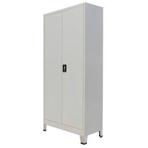 vidaXL Office Cabinet File Cabinet Filing Cabinet with 2 Doors Steel Gray-5