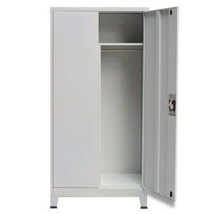 vidaXL Office Cabinet File Cabinet Filing Cabinet with 2 Doors Steel Gray-11