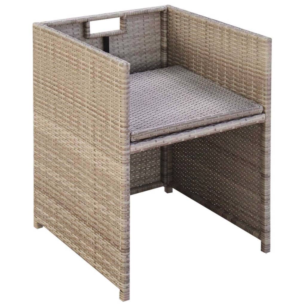 vidaXL Patio Chairs 2 Pcs for Garden with Cushions and Pillows Poly Rattan-11