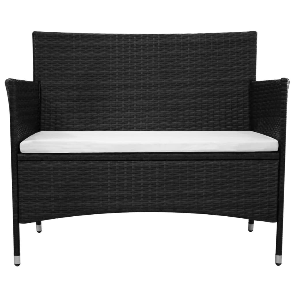 vidaXL Patio Bench 41.7" Poly Rattan Brown-12