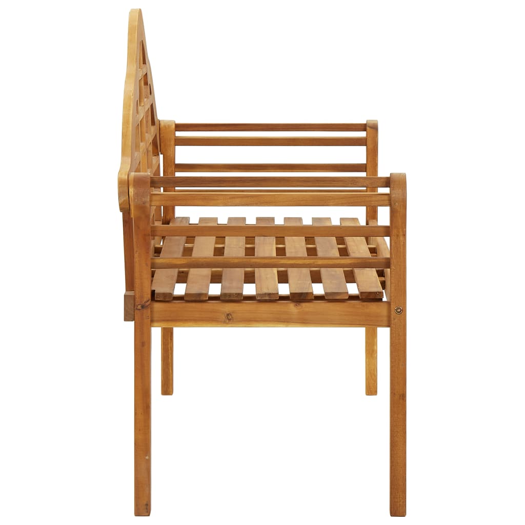 vidaXL Patio Queen Bench Wooden Outdoor Bench with Armrests Solid Wood Acacia-2