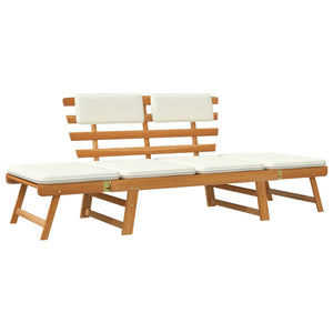 vidaXL Patio Bench Outdoor Garden Bench with Cushions 2-in-1 Solid Wood Acacia-23