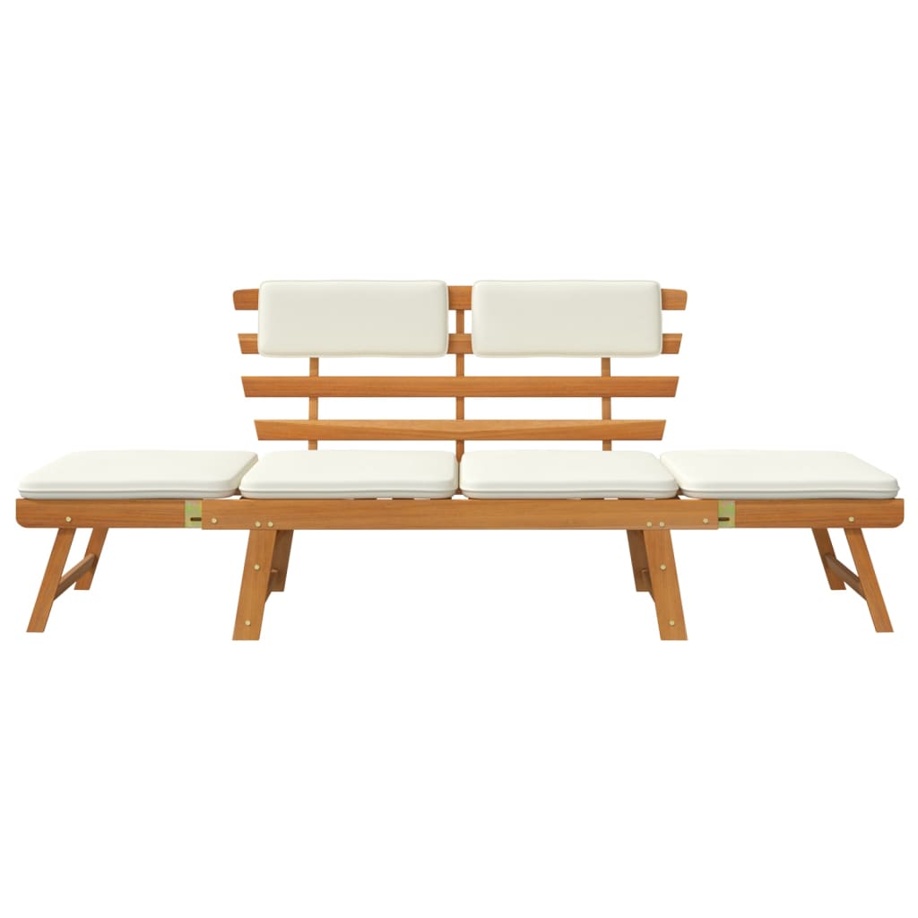 vidaXL Patio Bench Outdoor Garden Bench with Cushions 2-in-1 Solid Wood Acacia-38