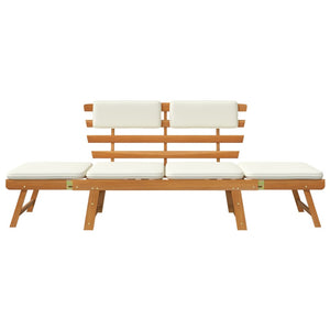 vidaXL Patio Bench Outdoor Garden Bench with Cushions 2-in-1 Solid Wood Acacia-38