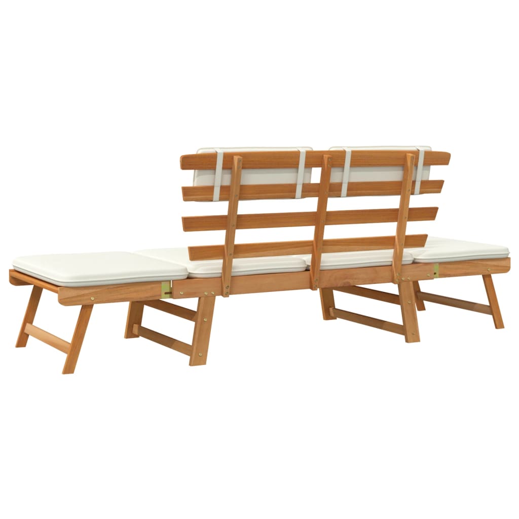 vidaXL Patio Bench Outdoor Garden Bench with Cushions 2-in-1 Solid Wood Acacia-47