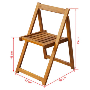 vidaXL Folding Chair Patio Furniture Wooden Dining Chair Solid Wood Acacia-10