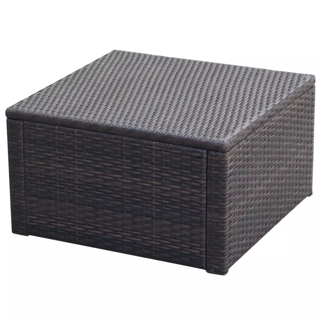 vidaXL Ottoman Outdoor Footstool for Backyard Garden Poolside Poly Rattan-5