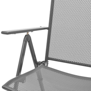 vidaXL 3 Piece Bistro Set with Folding Chairs Steel Anthracite-31