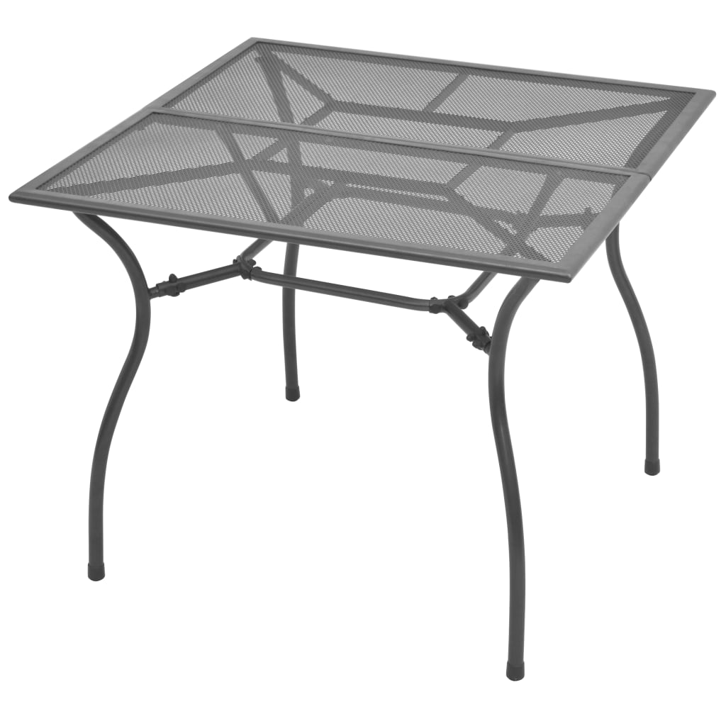 vidaXL 3 Piece Bistro Set with Folding Chairs Steel Anthracite-2