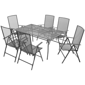 vidaXL 3 Piece Bistro Set with Folding Chairs Steel Anthracite-29