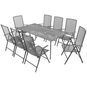 vidaXL 3 Piece Bistro Set with Folding Chairs Steel Anthracite-23