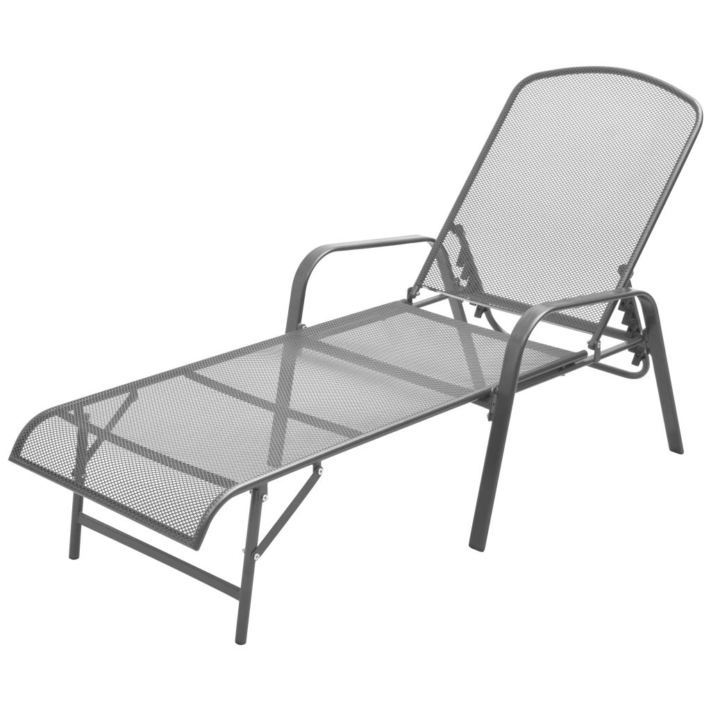 vidaXL Sun Lounger Steel Anthracite-0