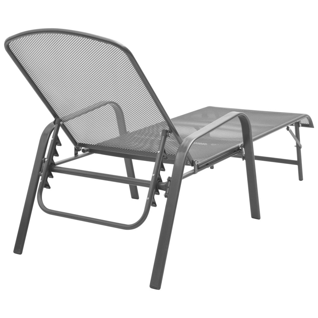 vidaXL Sun Lounger Steel Anthracite-3