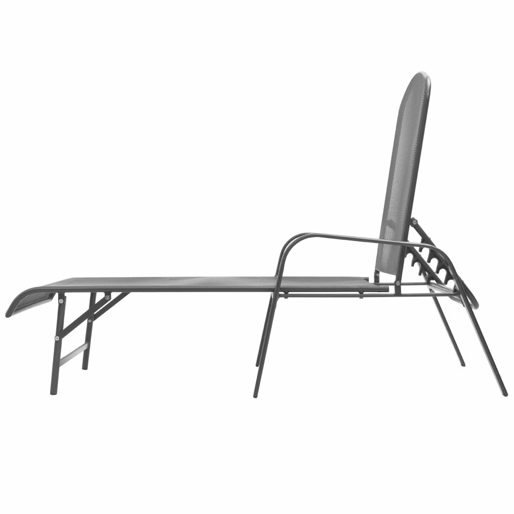 vidaXL Sun Lounger Steel Anthracite-4