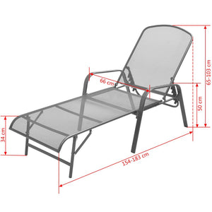 vidaXL Sun Lounger Steel Anthracite-7