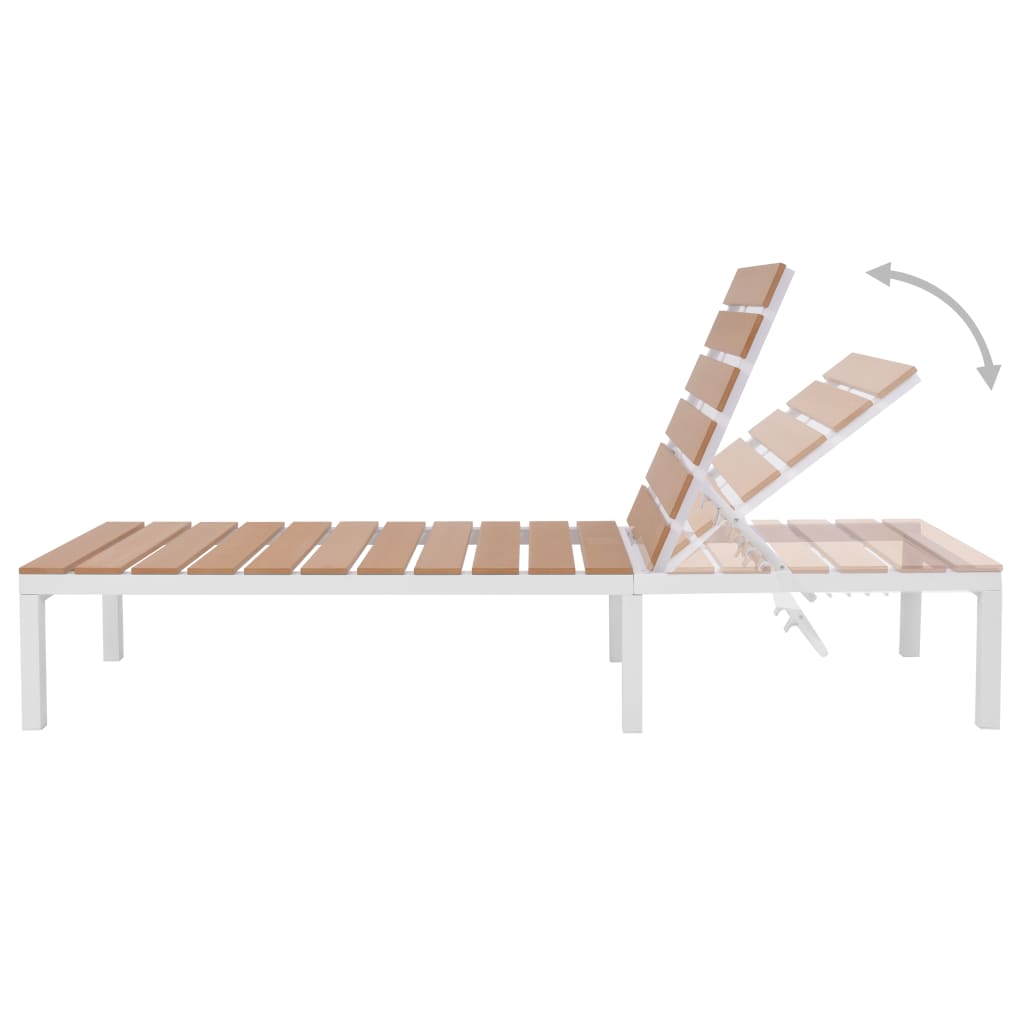 vidaXL Sun Lounger Aluminum and WPC Brown-2