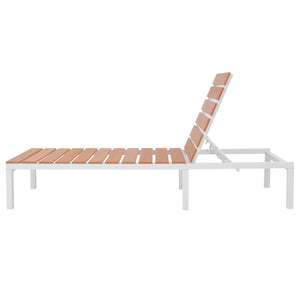 vidaXL Sun Lounger Aluminum and WPC Brown-3