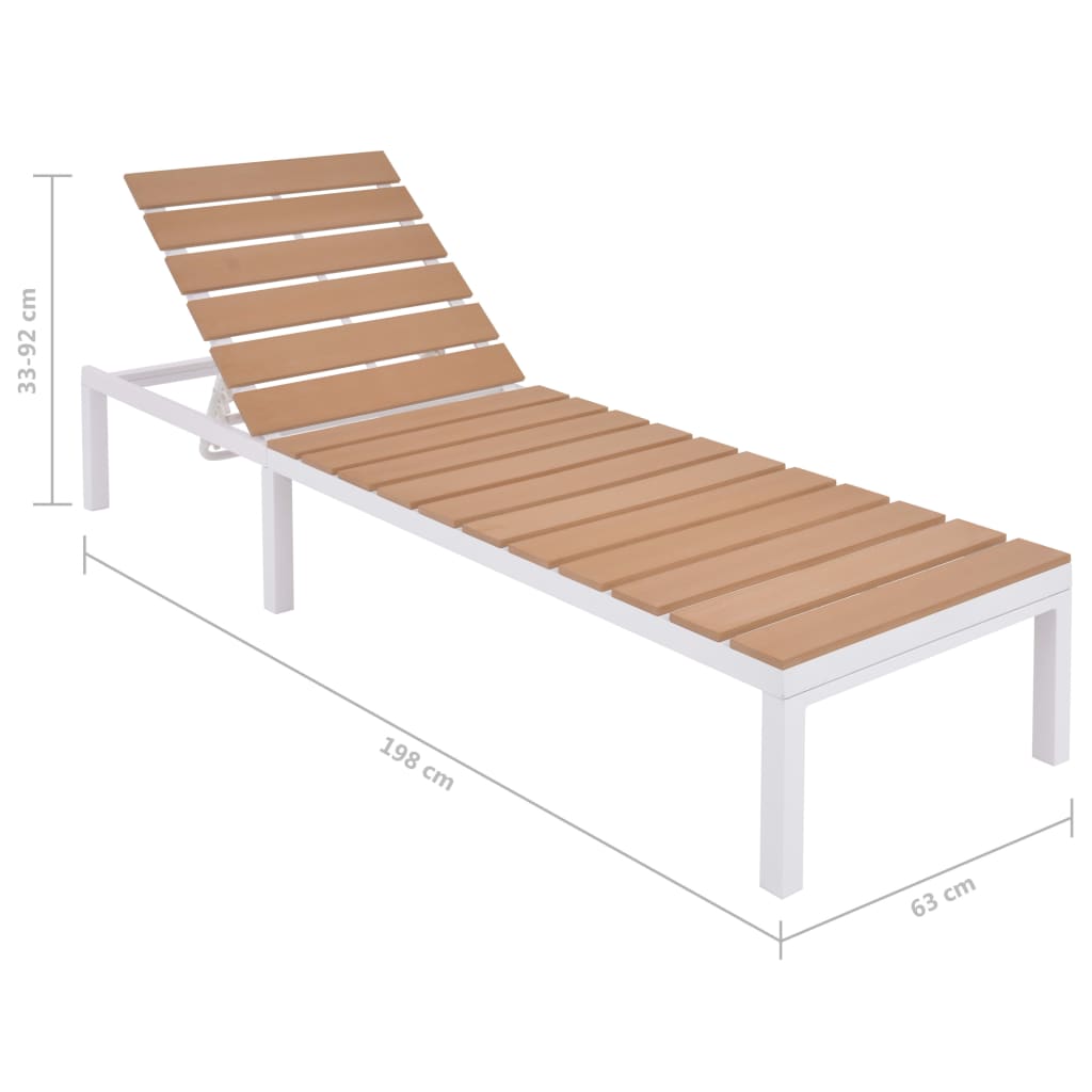 vidaXL Sun Lounger Aluminum and WPC Brown-0