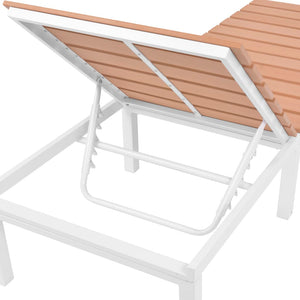 vidaXL Sun Lounger with Table Aluminum WPC and Brown-5