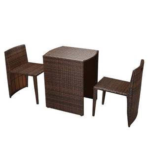 vidaXL Patio Bistro Set Outdoor Furniture Set Table and Chairs Poly Rattan-11