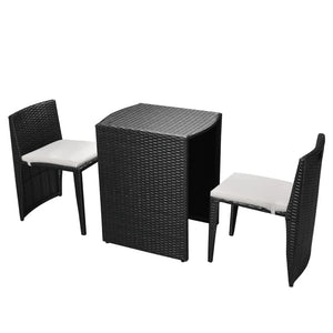 vidaXL Patio Bistro Set Outdoor Furniture Set Table and Chairs Poly Rattan-7