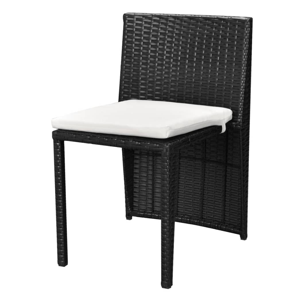 vidaXL Patio Bistro Set Outdoor Furniture Set Table and Chairs Poly Rattan-9