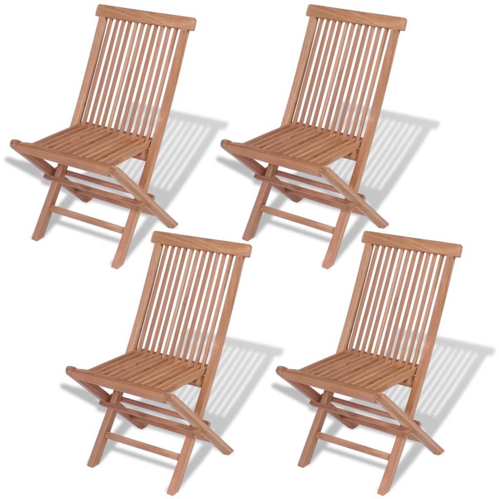 vidaXL Patio Folding Chairs Outdoor Garden Camping Lawn Chair Solid Wood Teak-4