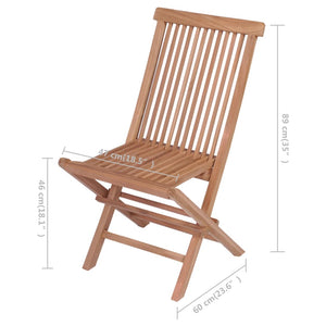 vidaXL Patio Folding Chairs Outdoor Garden Camping Lawn Chair Solid Wood Teak-12