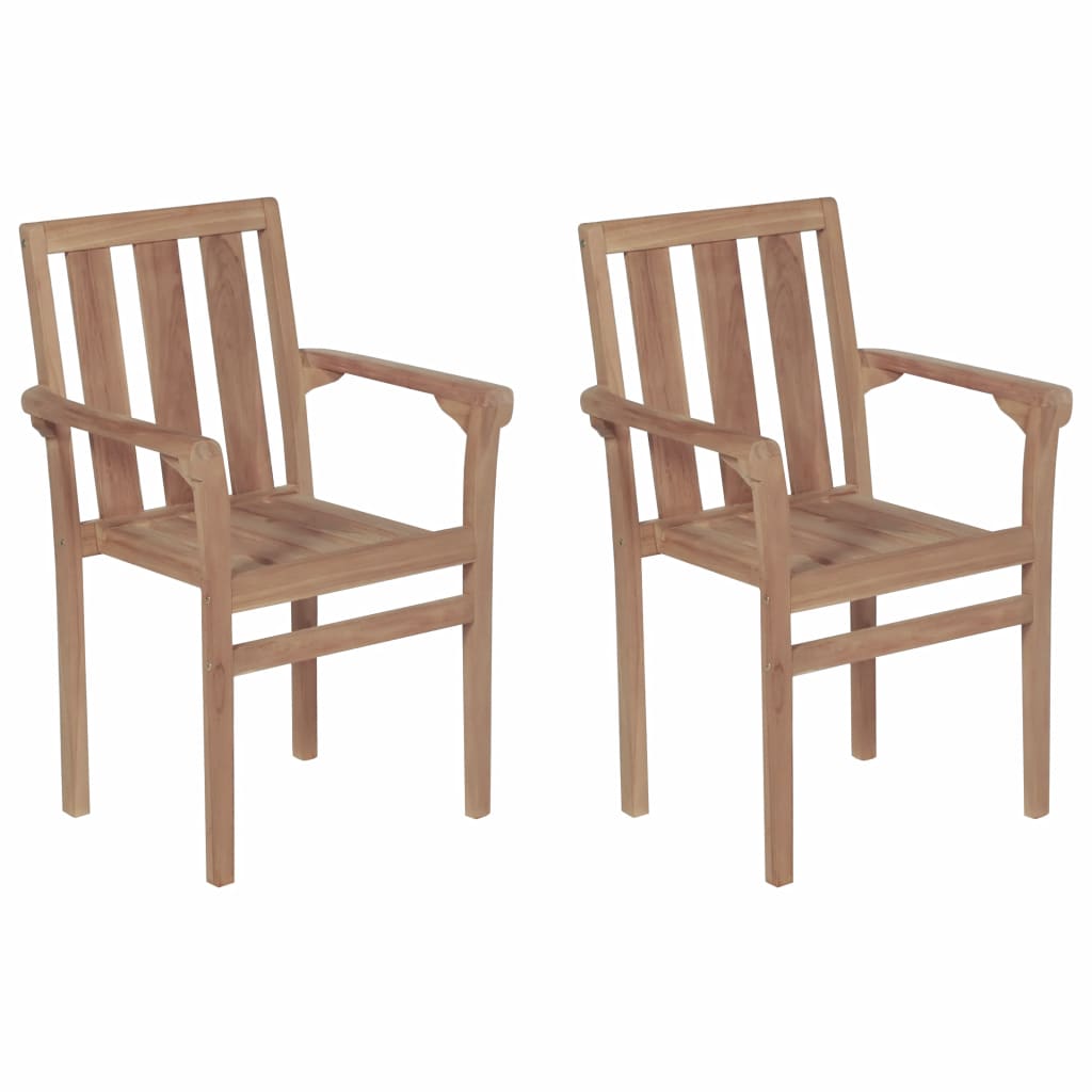 vidaXL 2/4/6/8x Solid Wood Teak Patio Chairs Garden Outdoor Furniture Seat-19