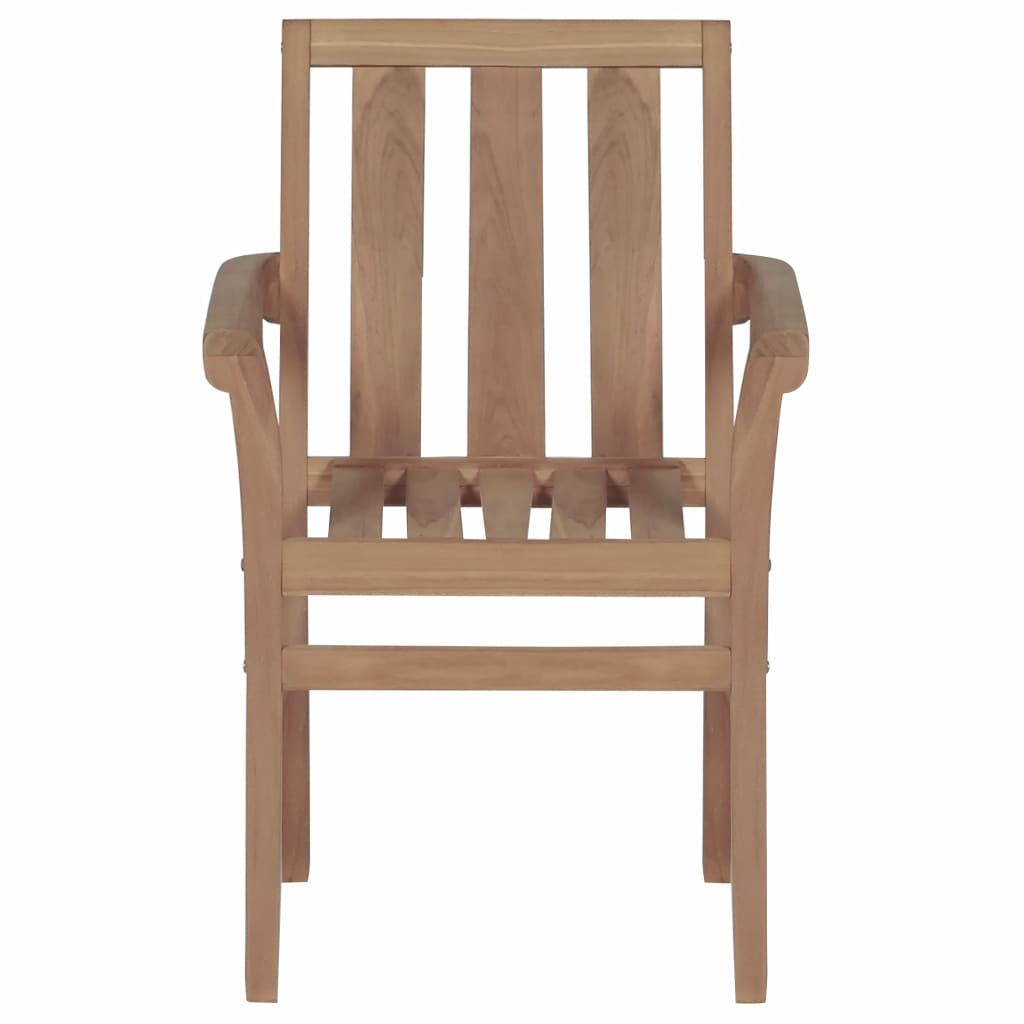 vidaXL 2/4/6/8x Solid Wood Teak Patio Chairs Garden Outdoor Furniture Seat-1