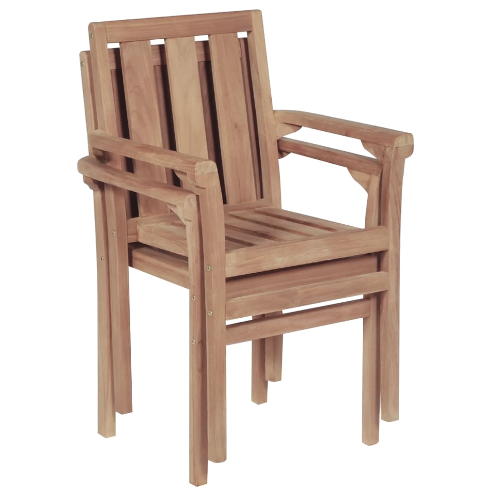 vidaXL 2/4/6/8x Solid Wood Teak Patio Chairs Garden Outdoor Furniture Seat-6