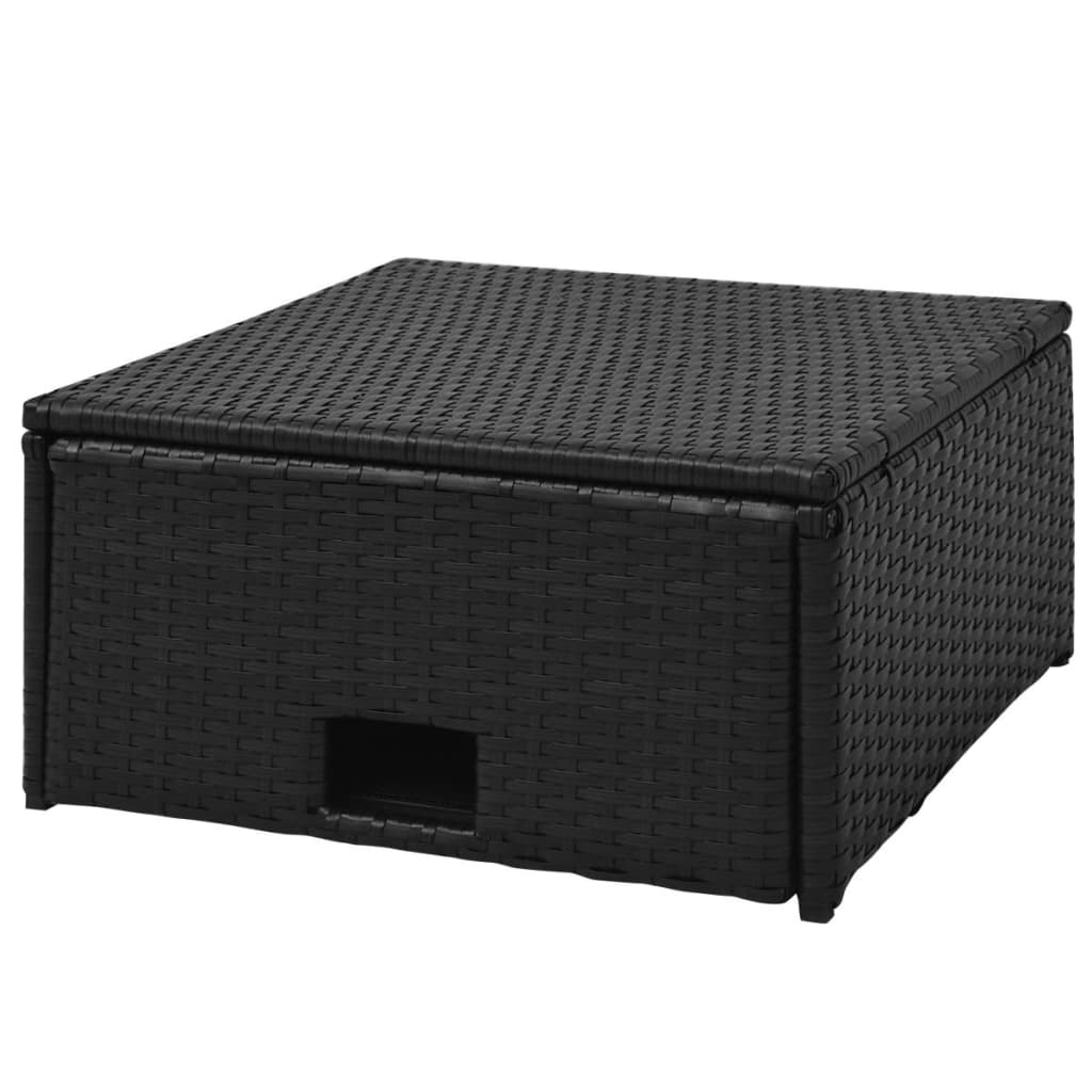 vidaXL Patio Lounge Set 4 Piece with Cushions Poly Rattan Seat Black/Brown-4