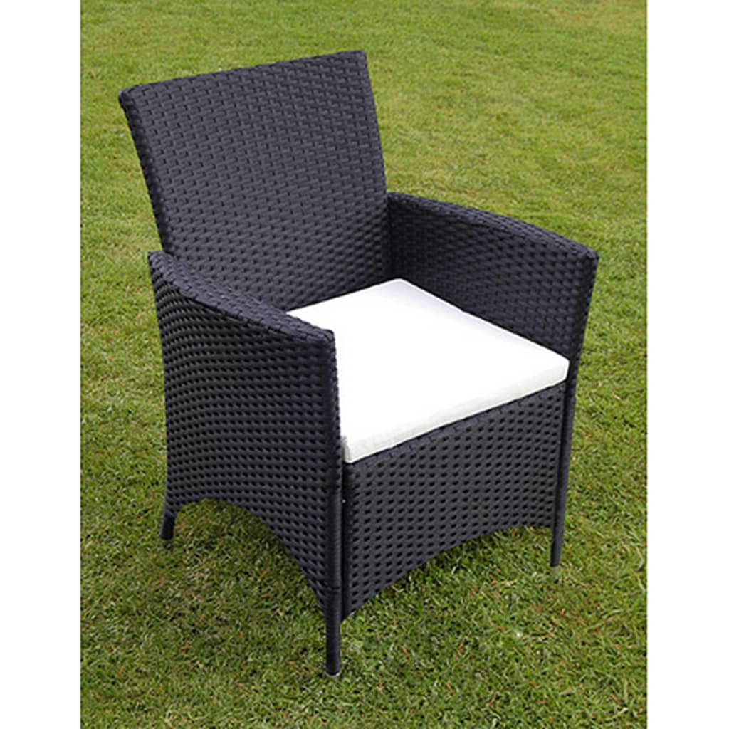 vidaXL Patio Dining Set Patio Table and Rattan Chair Outdoor Furniture Set-51