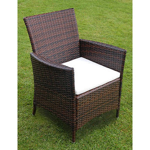 vidaXL Patio Dining Set Patio Table and Rattan Chair Outdoor Furniture Set-32