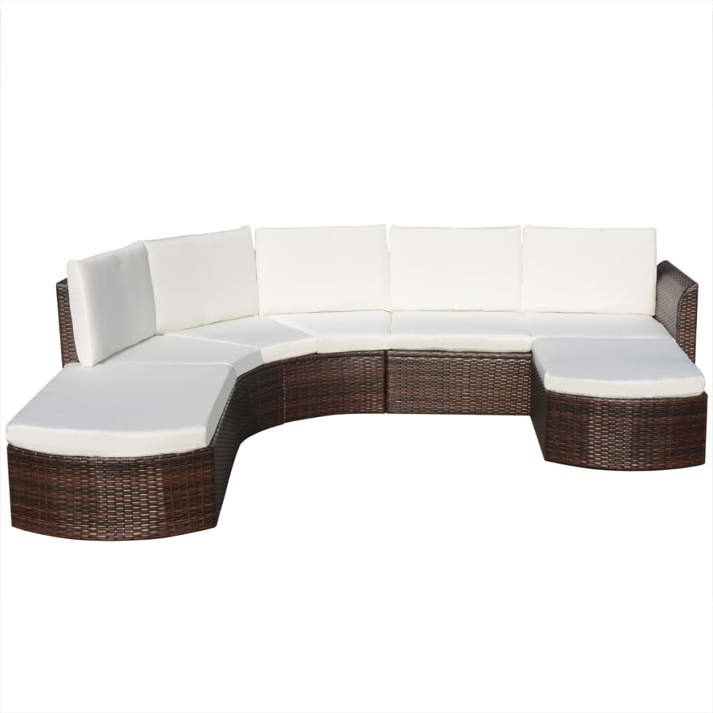 vidaXL Patio Furniture Set 4 Piece Sectional Couch Outdoor Sofa Poly Rattan-2
