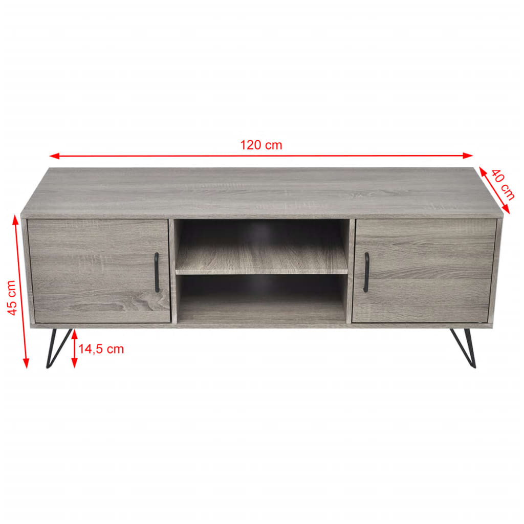 vidaXL TV Stand 47.2"x15.7"x17.7" Gray-4