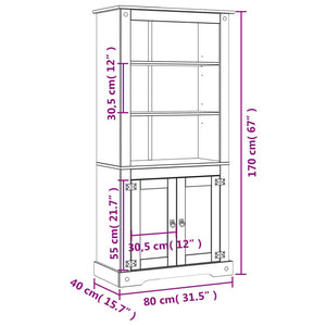 vidaXL Kitchen Cabinet Buffet Cupboard Storage Cabinet with Doors Mexican Pine-9