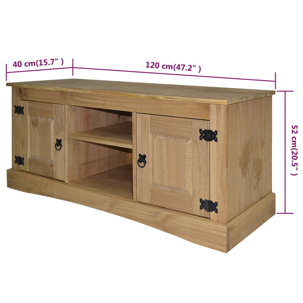 vidaXL TV Stand TV Unit Sideboard Home TV Console Mexican Pine Corona Range-6