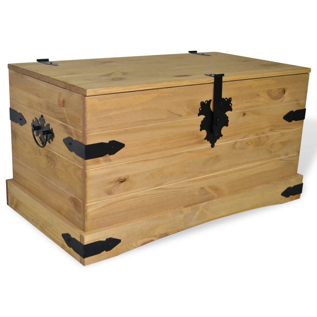 vidaXL Storage Chest Mexican Pine Corona Range 35.8"x19.5"x18.5"-0