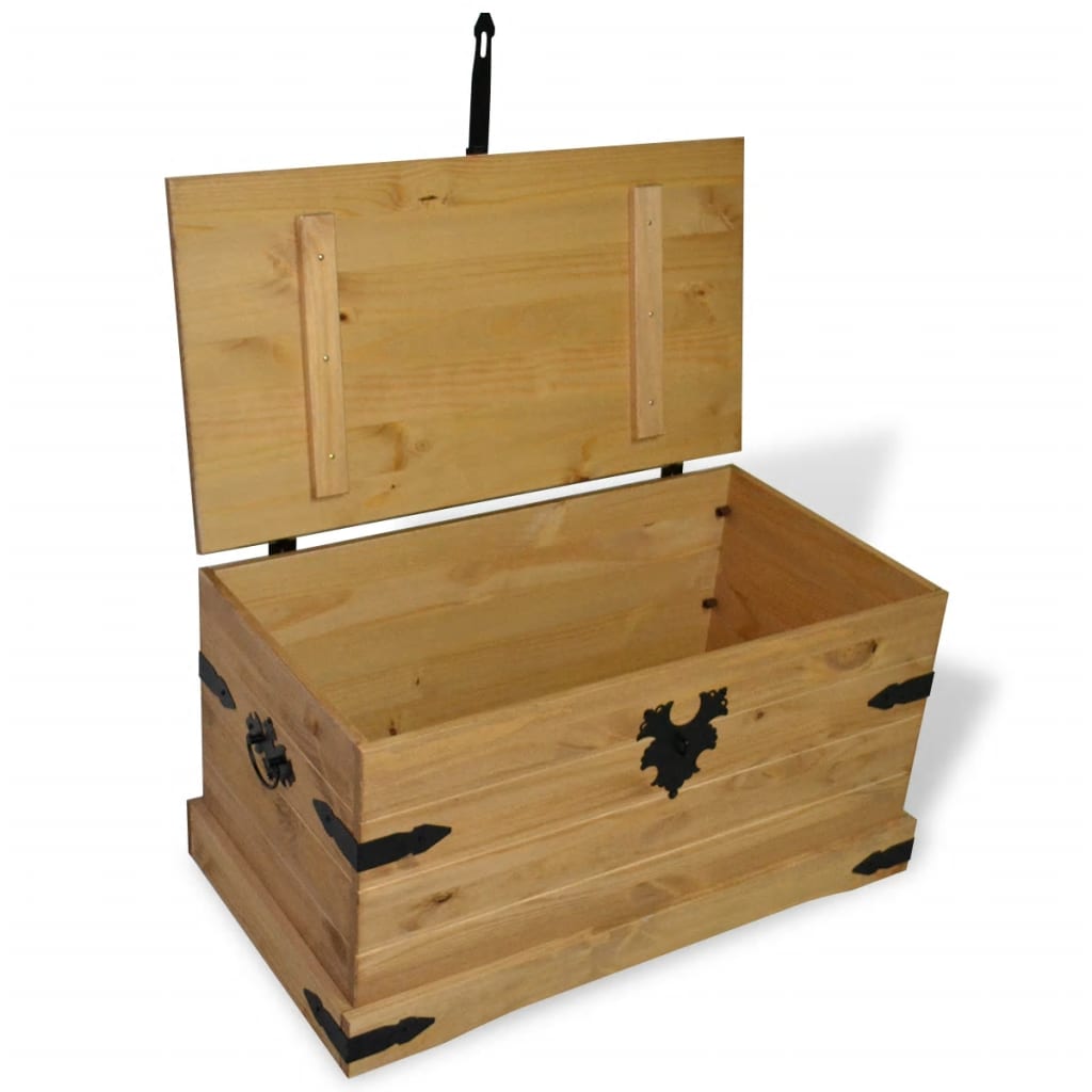 vidaXL Storage Chest Mexican Pine Corona Range 35.8"x19.5"x18.5"-1