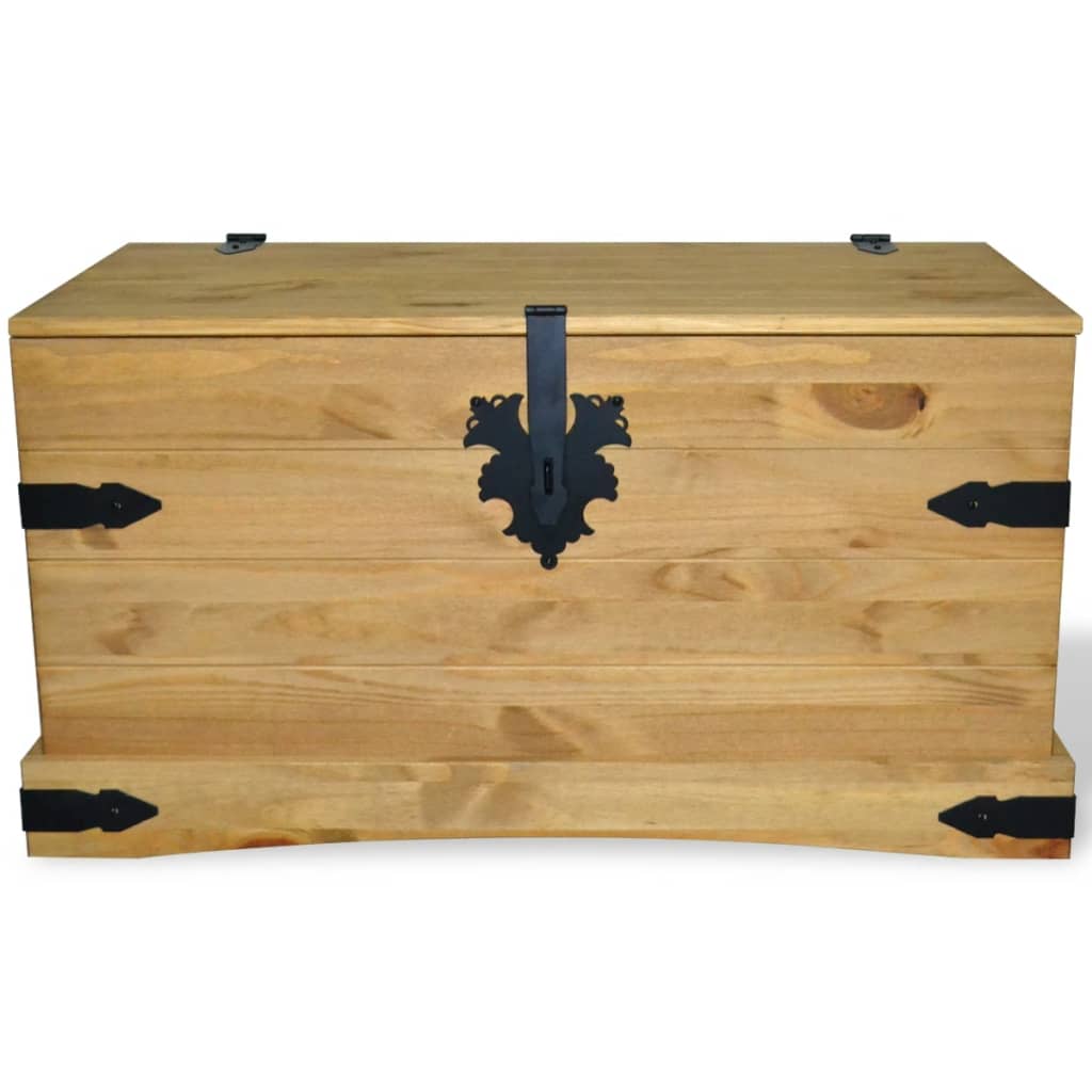 vidaXL Storage Chest Mexican Pine Corona Range 35.8"x19.5"x18.5"-2