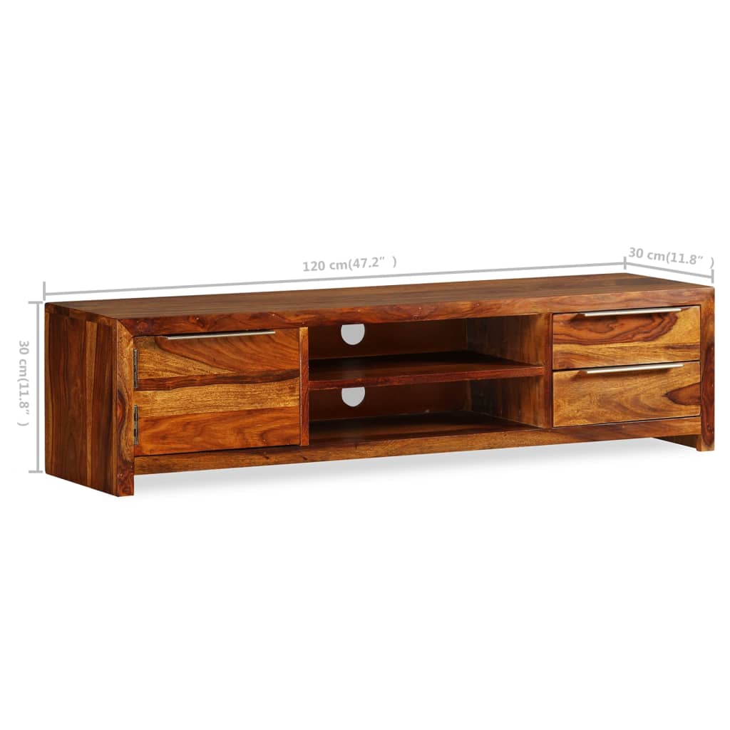 vidaXL TV Stand Solid Wood Sheesham 47.2"x11.8"x11.8"-10