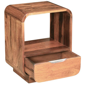 vidaXL Nightstand 2 Pcs Storage Cabinet Bedside Table Solid Wood Sheesham-3