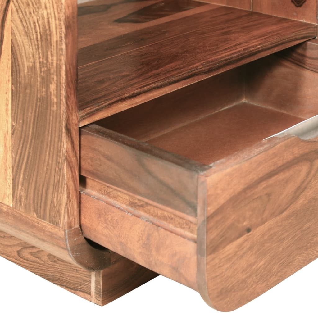 vidaXL Nightstand 2 Pcs Storage Cabinet Bedside Table Solid Wood Sheesham-7