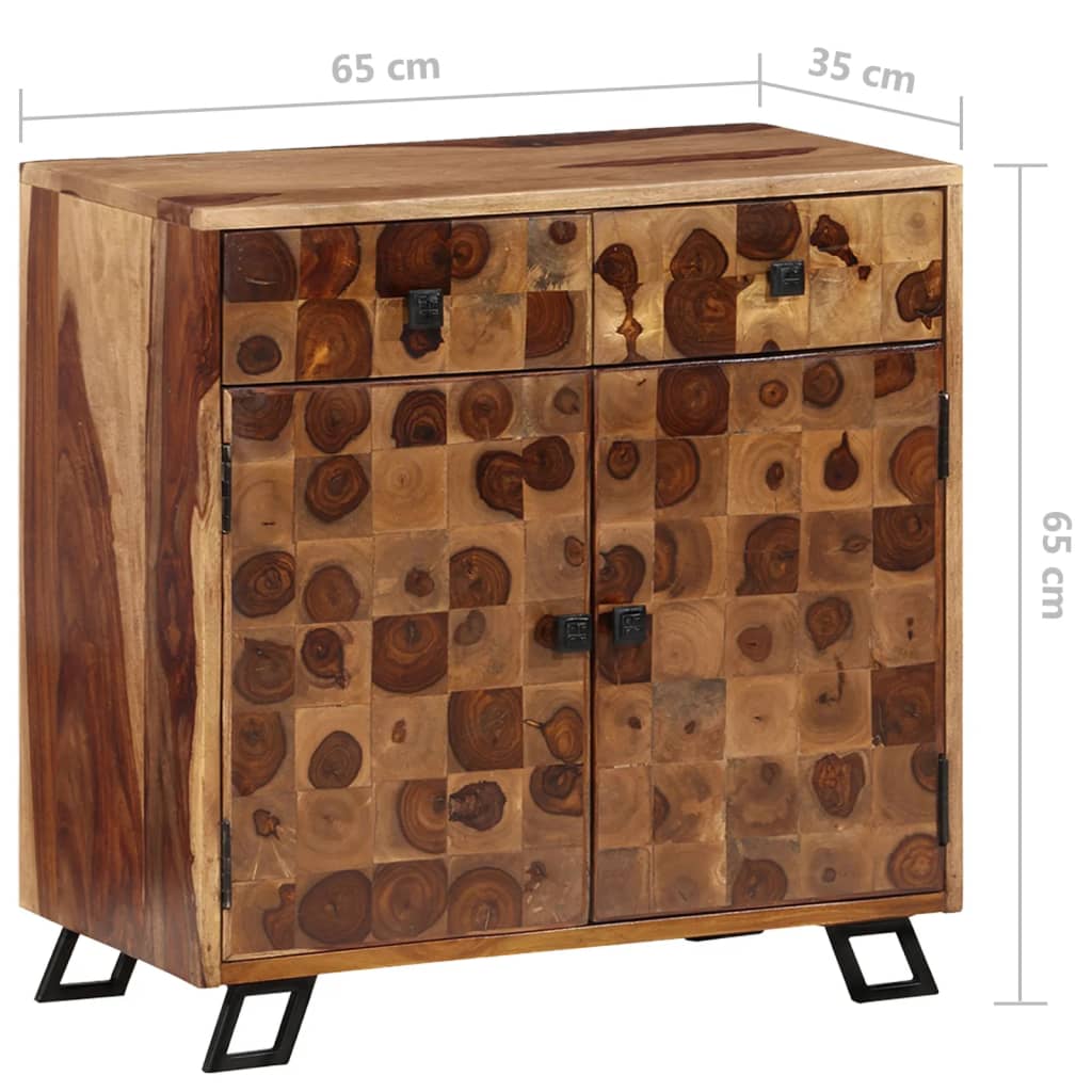 vidaXL Sideboard Solid Sheesham Wood 25.6"x13.8"x25.6"-8