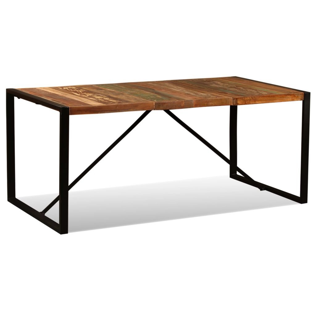 vidaXL Dining Table Kitchen Table Dining Room Table Solid Rough Mango Wood-6