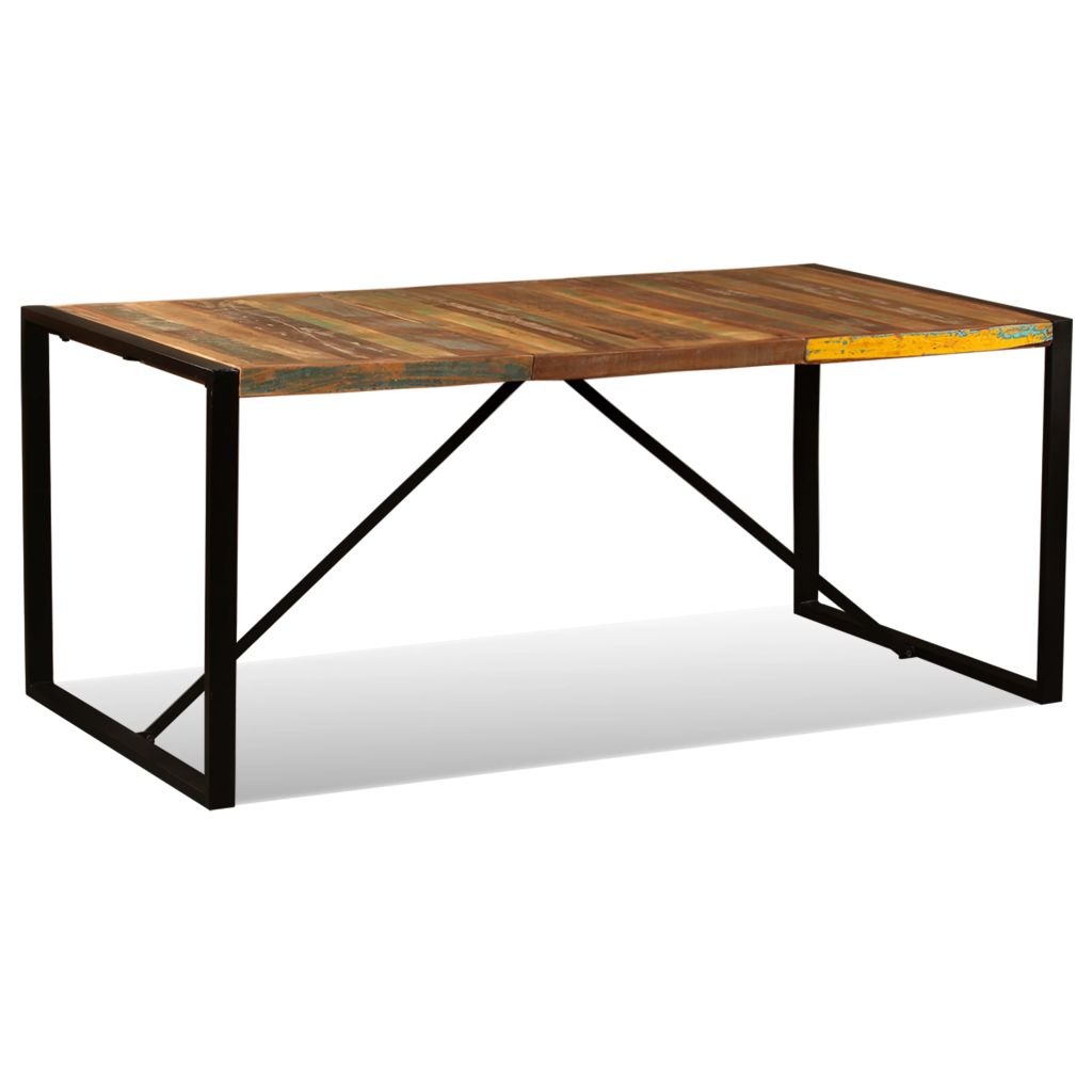 vidaXL Dining Table Kitchen Table Dining Room Table Solid Rough Mango Wood-11